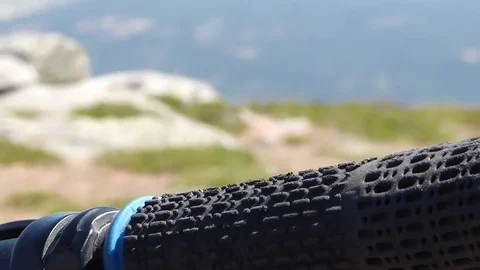 Close view of handlebar grip with focus to background Stock Footage 75885883