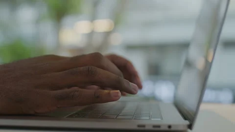 Close-Up View of Hands of Typing on Laptop Video stock 234977643