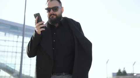 Close up view of Handsome Man Standing on the Public Transport. Stock Footage 122034403