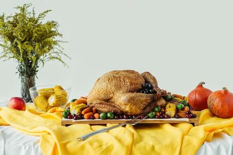 Close view holiday dinner table Stock Photos