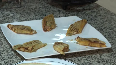 Close up view of homely Shawarma making, Stock Footage 146898215