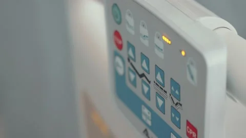 Close up view of hospital bed control panel Stock Footage 190995476
