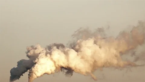Close-up View of Huge Toxic Smoke. Air Pollution Concept. Stock Footage 72164300