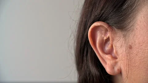 Close up view of human ear Stock Footage 130398661