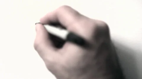 Close--up view on human hand sketching human tree Stock Footage 37740937