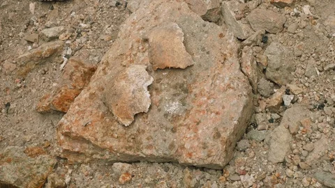 Close up view of human remains found in ancient burial place in Caucasian Stock Footage 93790203
