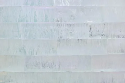 Close up view of Ice brick wall, background. Stock Photos