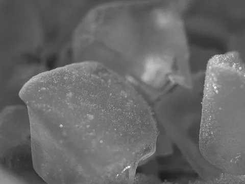 Close up view of ice cubes covered in frost Stock Photos