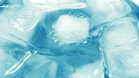 Close-Up View of Ice Cubes in Water Drink. 4K Video stock 46167313