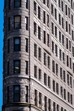 Close up view of iconic Flatiron Building in Manhattan Fotos de archivo
