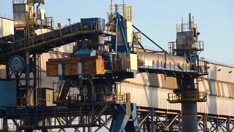 Close up view of industrial cargo ship port at daytime. Stock Footage 136587460
