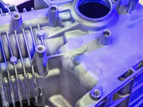 Close-up view of an industrial engine 3D printing component highlighting 스톡 사진