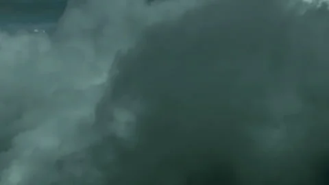 Close Up View Inside Dense Dark Storm Clouds Stock Footage 337948366