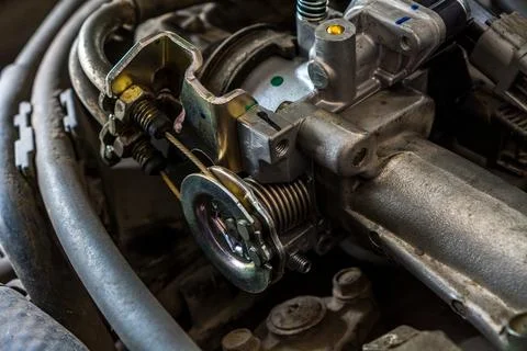 Close Up View of Internal Combustion Engine Parts of a Motorcycle Stock Photos