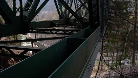 Close up view of iron railroad bridge Stock Footage 226830607