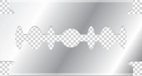 Close up view of an isolated silver razor blade. Safety razor. Hygiene and .. Stock Illustration