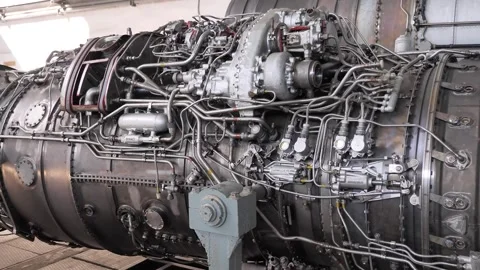 Close up view of jet engine Stock Footage 292397802