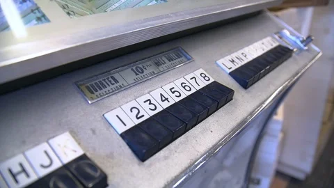 Close up view of juke box vintage buttons Stock Footage 103867913