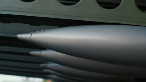 A close up view on the Katyusha rocket launcher monument, Kremlin, Russia Stock Footage 148207767