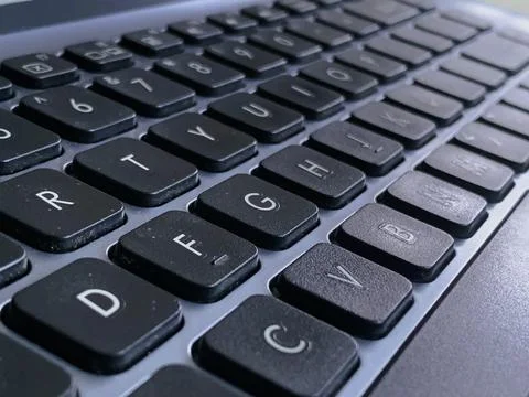 Close up view of the keys on a computer or laptop keyboard Foto stock