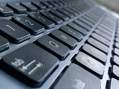 Close up view of the keys on a computer or laptop keyboard Foto stock