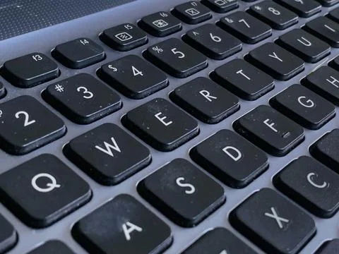 Close up view of the keys on a computer or laptop keyboard Foto stock