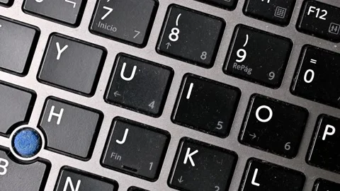 A close up view of the keys of a laptop compute Stock Footage 220649268