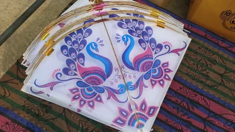 Close up view of kite in a shop. Stock Footage 146727072