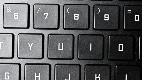 Close up view of a laptop keyboard Stock Footage 220648757