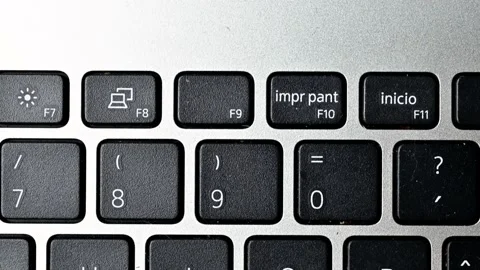 A close up view of a laptop keyboard Stock Footage 220649381