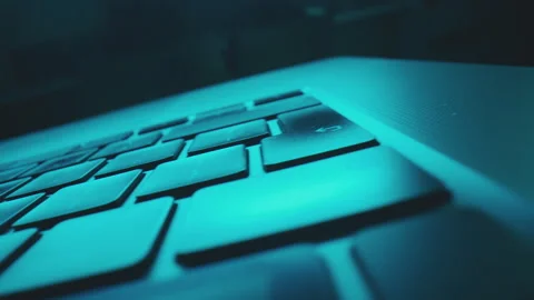 Close-up view of laptop keyboard Video stock 234349436