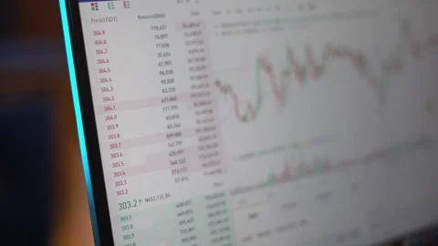 A close-up view of a laptop screen browsing the Binance website Stock Footage 265239868