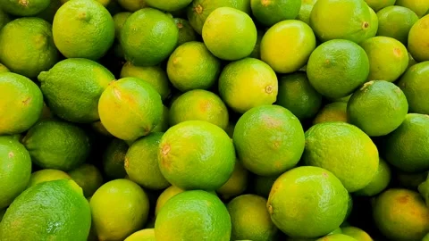 Close-up view of a large pile of limes Stock Footage 316360050