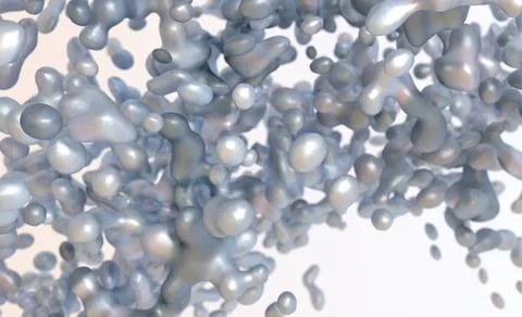 Close up view of a large splash of metallic liquid Stock Illustration