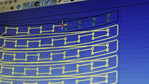 Close up view of laser metal cutting machine operating computer application Stock Footage 207683326
