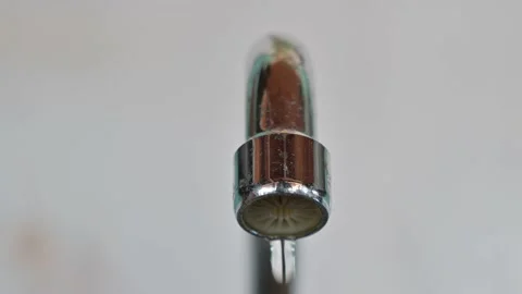 Close up view of leaking faucet Stock Footage 143558737