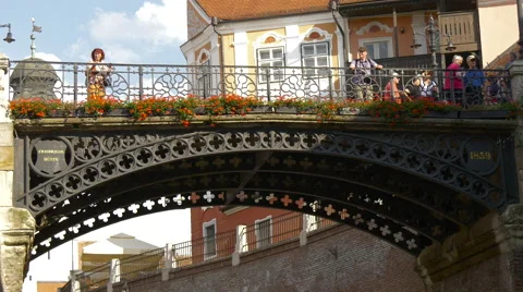 Close up view of Liars Bridge, Sibiu Stock Footage 53224297