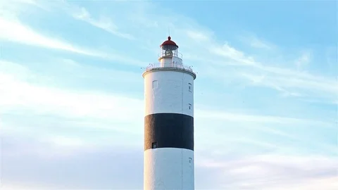 Close-up View of Lighthouse against blue sky Stock Footage 83692931
