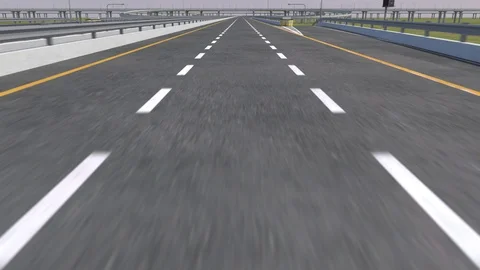 Close view of Line On The Road, Fast movement - Loopable 3d animation Stock Footage 105271366