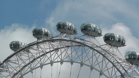 Close-up View of the London Eye Stock Footage 89243646