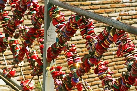 Close up view of love locks on a bridge. People believe that if they lock t.. Stock Photos