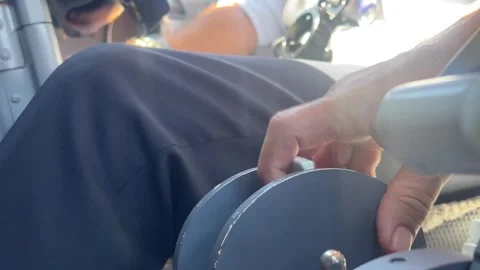 Close up view, low angle, of a pilot selecting the flap lever inside the Stock Footage 248413999