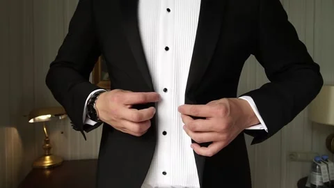 Close view of the luxury watches on the hand of a handsome businessman Stock Footage 171102009
