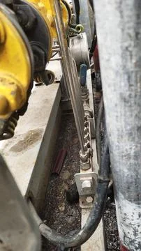 A close-up view of machinery components, showcasing mechanical parts and co.. Stock Photos