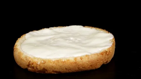 Close-up view of making a Fish Burger with cheese Stock Footage 75253995