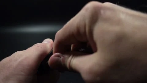 Close-up view of Making Sparkles in Slow Motion Video stock 104725151