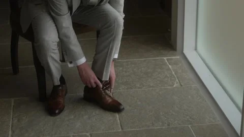 Close up view of man adjusts his suit Video stock 236615293