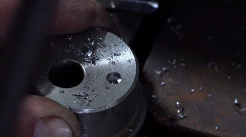 Close-up View of Man Driling Metal Tool. Stock Footage 62363658