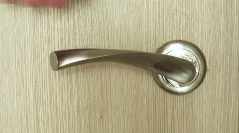 Close-up view of Man Hand Closes the Door Stock Footage 54896959