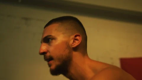 Close up view of a man training Stock-Footage 100035830